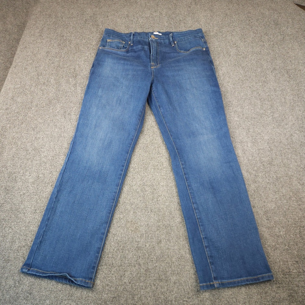 Good American Straight Leg Jeans Blue Denim Womens 14/32 GLS270T